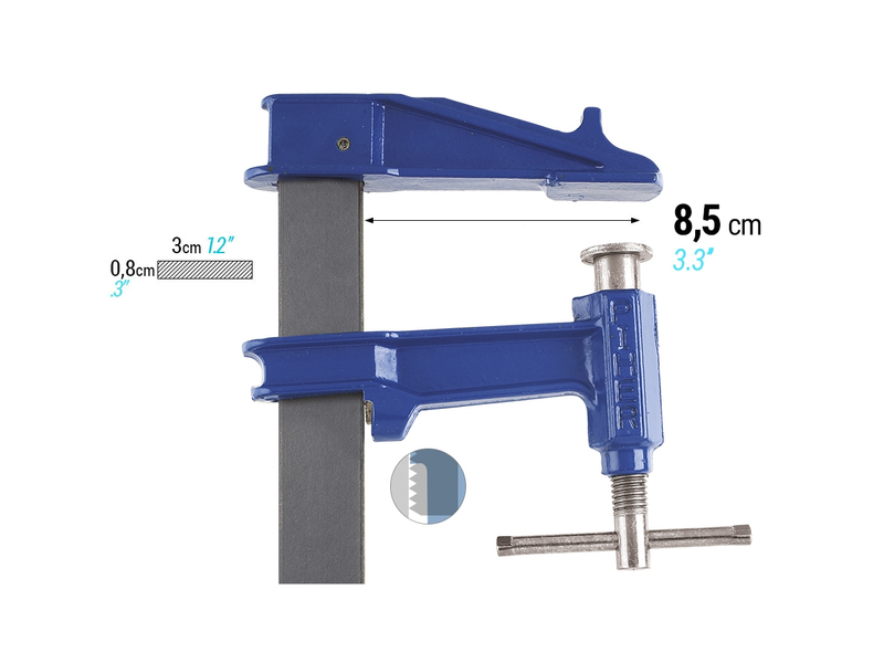 PIHER PISTON CLAMP E60 BAR LENGTH 60CM