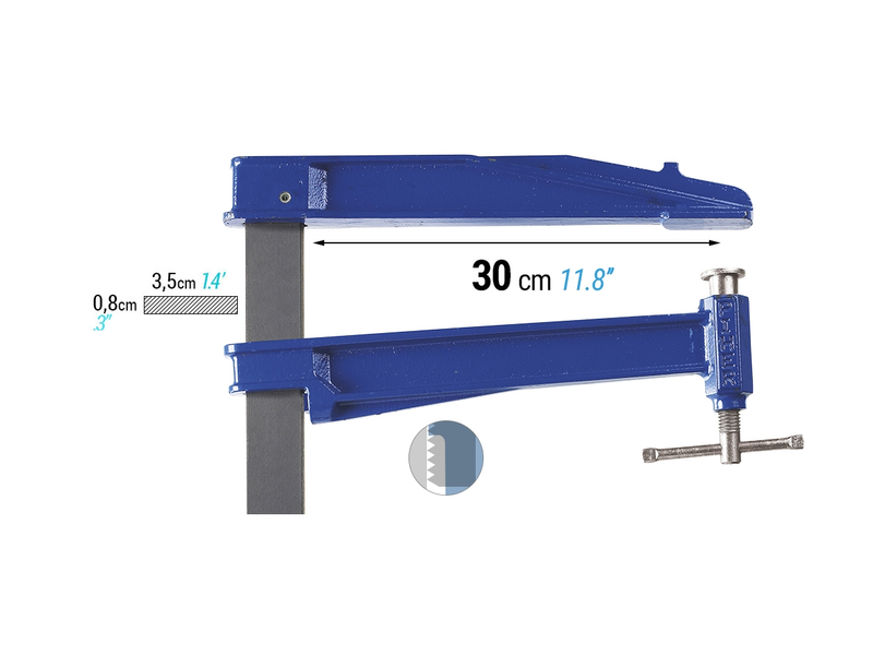 PIHER MODEL K CLAMP DEEP THROAT BAR LENGTH 80CM